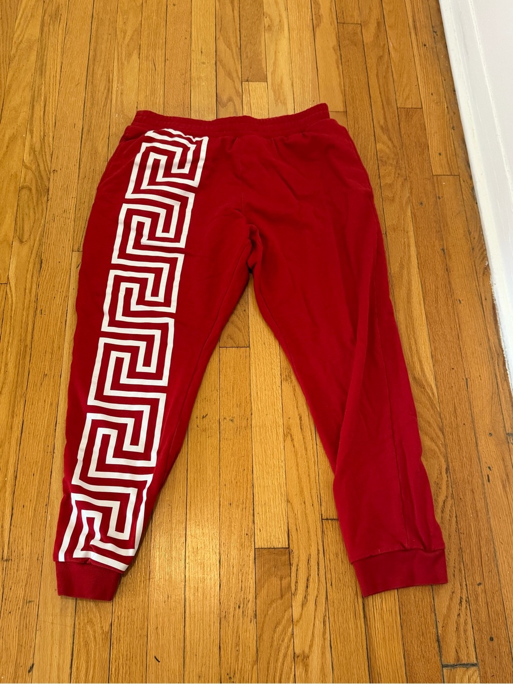 Versace Red Sweatpant Waistband with Branded Label
